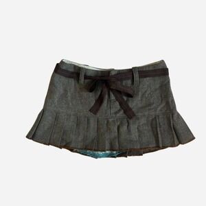 Vintage brown pleated Abercrombie & Fitch skirt with adjustable bow belt